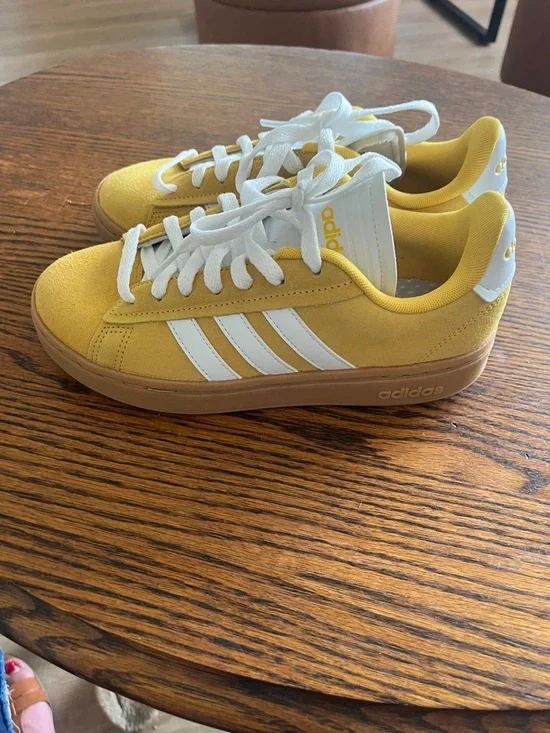 adidas Yellow and White Suede Sneakers - Picture 8 of 11